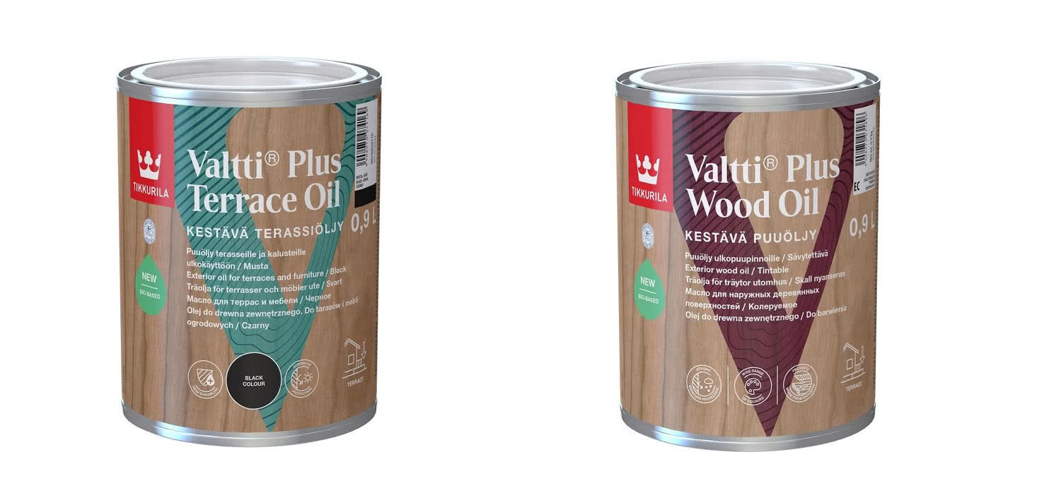 Tikkurila Valtti Plus Wood Oil i Tikkurila Valtti Plus Terrace Oil z szerokiej palety produktów do ochrony i dekoracji drewna Tikkurila Tikkurila Valtti Plus Wood Oil i Tikkurila Valtti Plus Terrace Oil z szerokiej palety produktów do ochrony i dekoracji drewna Tikkurila