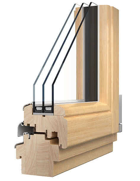 Drewniany profil okienny Elite92 o grubości aż 92 mm (103,5 mm z aluminiową nakładką), Uw=0,8 W/m2K, fot. Sokółka Okna i Drzwi Drewniany profil okienny Elite92 o grubości aż 92 mm (103,5 mm z aluminiową nakładką), Uw=0,8 W/m2K, fot. Sokółka Okna i Drzwi